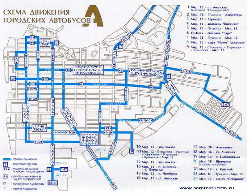 Схема Движения Автобусов В Анапе